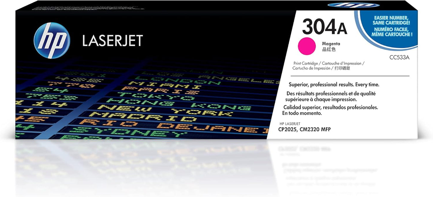 HP 304A Toner Cartridge for HP Color LaserJet CP2025, CM2320 Series Printers. HP304A
