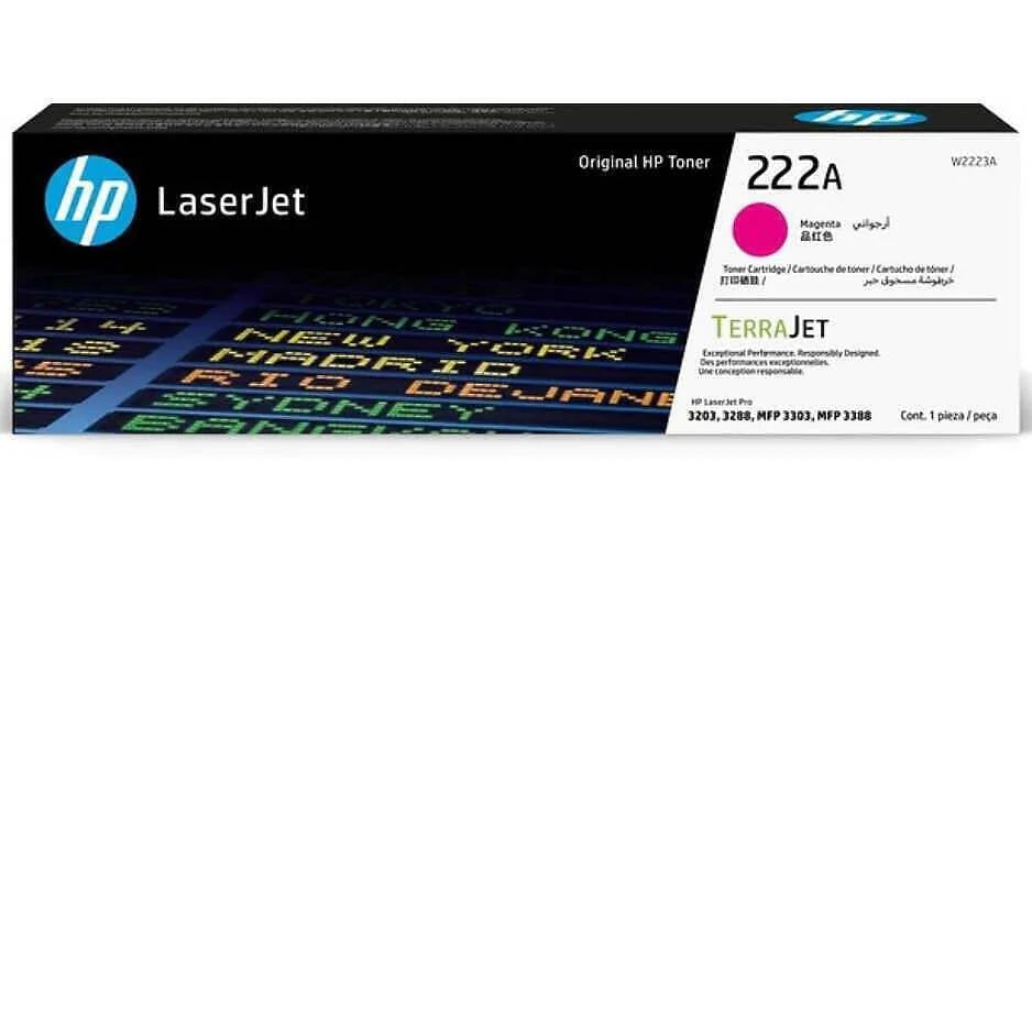 HP 222A Toner Cartridge for HP Color LaserJet Pro 3203dn, 3203dw, MFP 3303fdw, 3303sdw Printers. HP22AA.