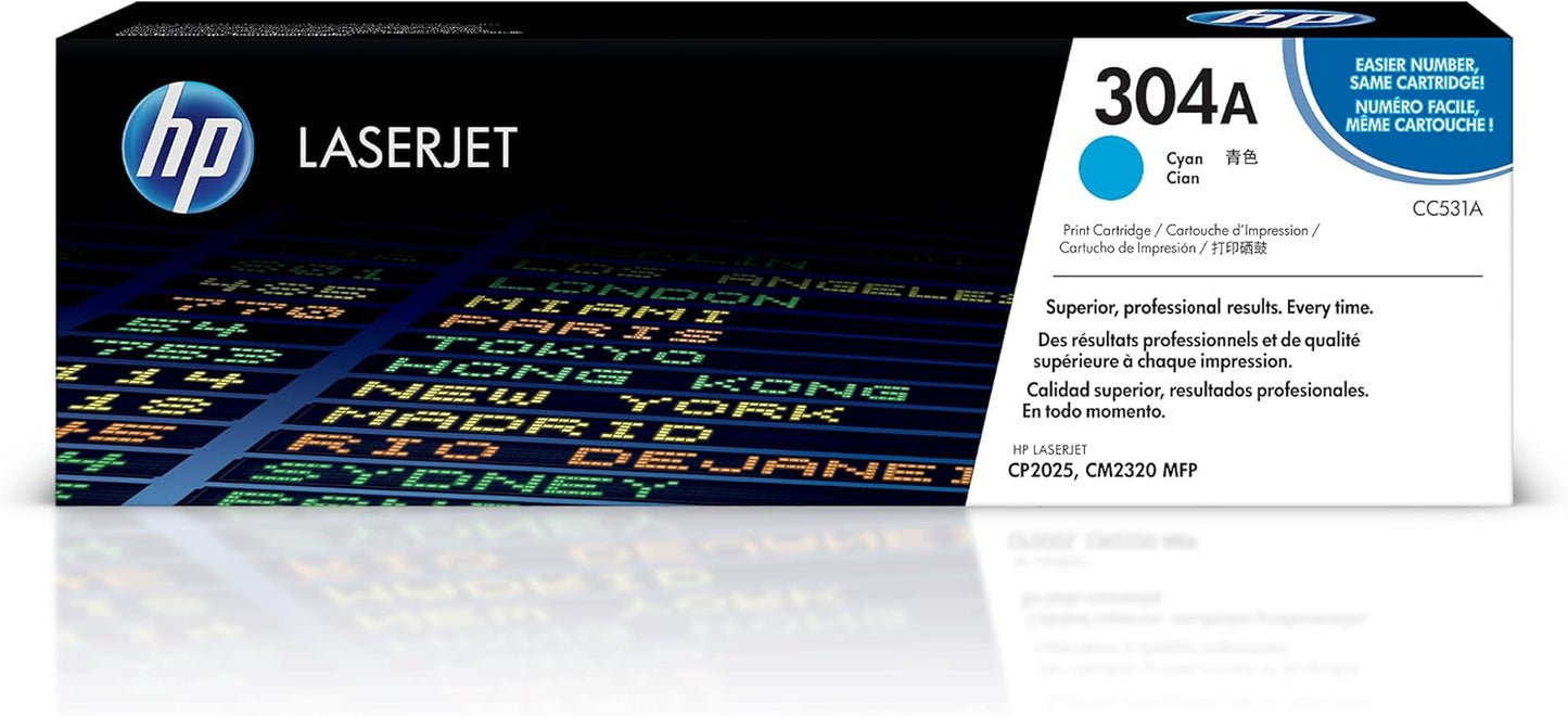 HP 304A Toner Cartridge for HP Color LaserJet CP2025, CM2320 Series Printers. HP304A