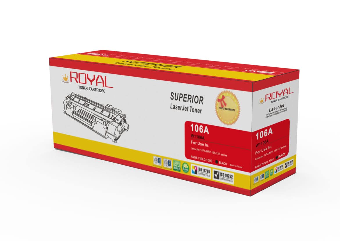 Compatible HP 106A Toner Cartridge (W1106A) for HP Laser 107, 135 and 137 Series Printers.