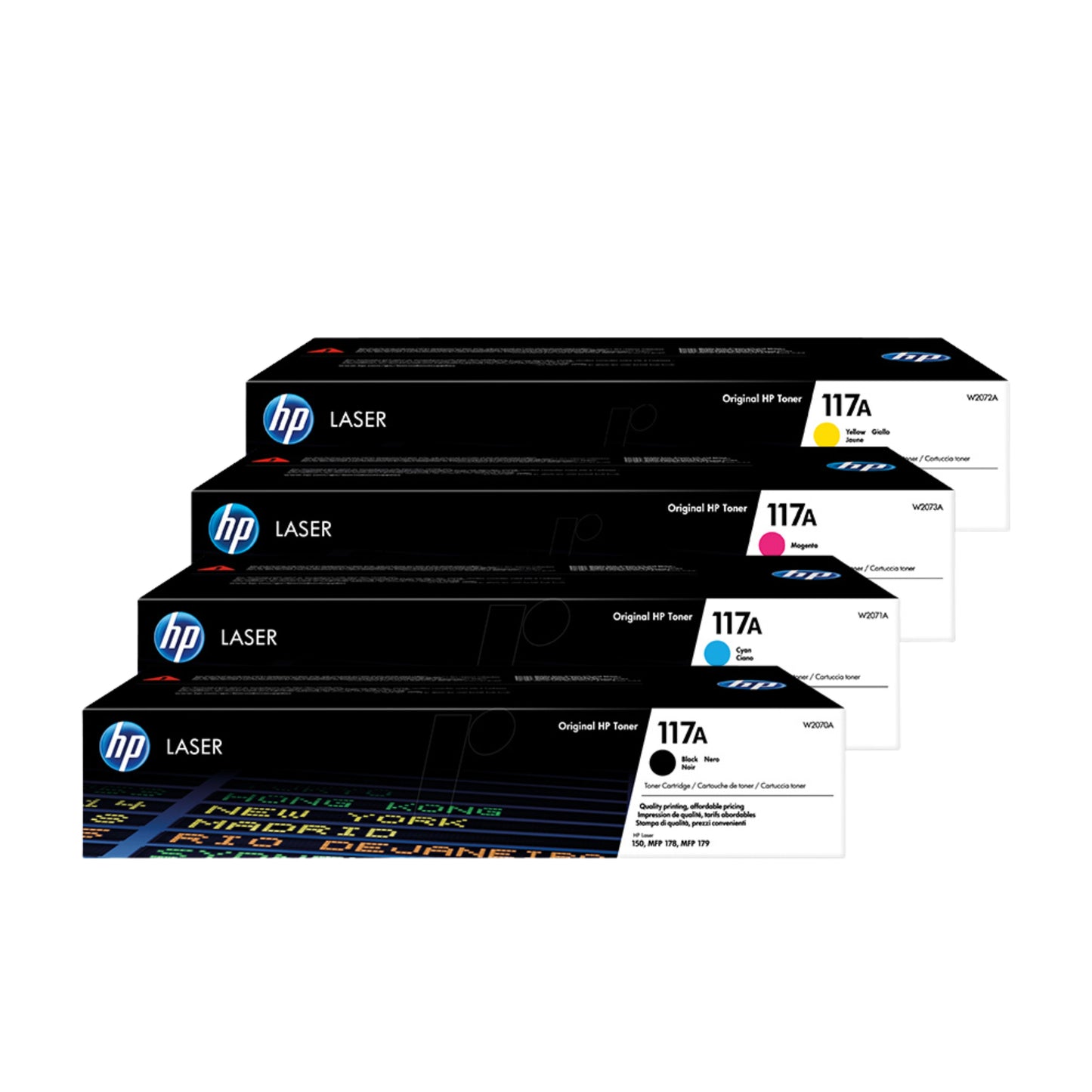 HP 117A Toner Cartridge (W2070A, W2071A, W2072A, W2073A) for HP Color Laser 150 & HP Color Laser MFP 178/179 Series Printers