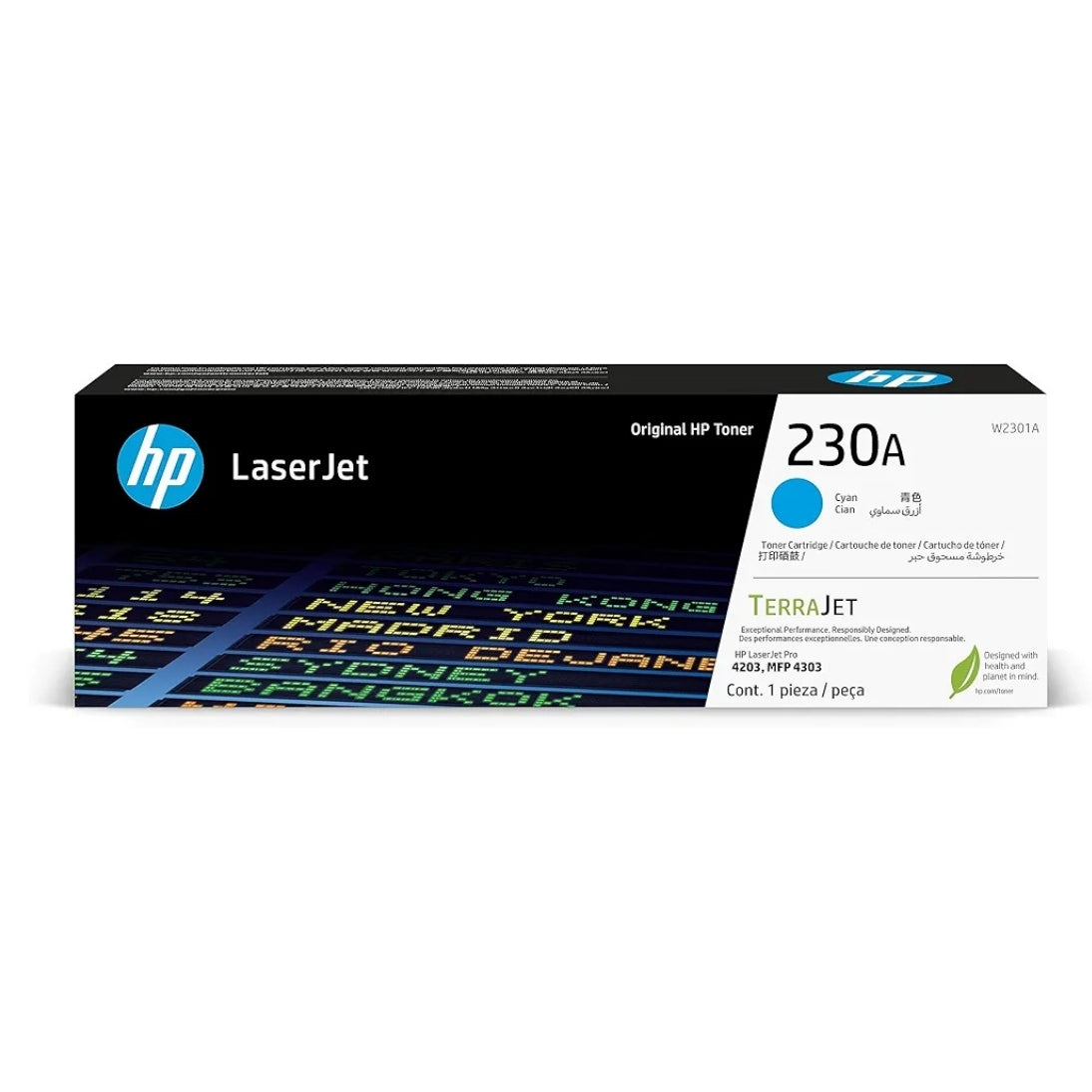 HP 230A Toner Cartridge (W2300A, W2301A, W2302A, W2303A) for HP Color LaserJet Pro 4203 & MFP 4303 Series Printers