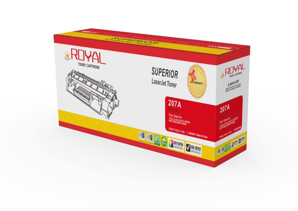 Compatible HP 207A Toner Cartridge (W2210A, W2211A, W2212A, W2213A) for HP Color LaserJet Pro M255 and M282/M283 Series Printers.