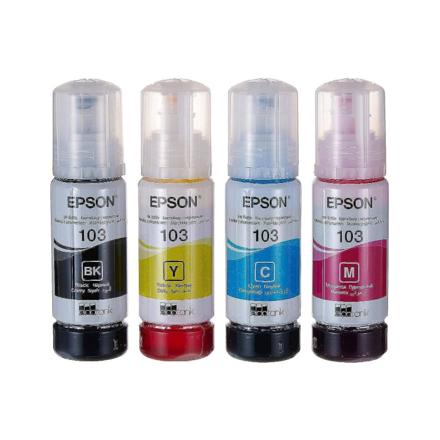 Full set Epson 103 Original Ink Bottle for Epson EcoTank L1110, L3110, L3150, L5190 Series Printers.