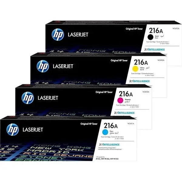 HP 216A Toner Cartridge (W2410A, W2411A, W2412A, W2413A) for HP Color Laser 150, MFP 178 & MFP 179 Series Printers.